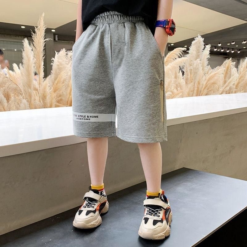 Kids Boys Casual Letter Elastic Waist Loose Basic Shorts