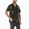 Men Casual Loose Maple Leaf Print Short-Sleeved Shirt