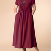 Plus Size Women'S Casual Basic Solid Color Round Neck Short Sleeve Maxi Dress