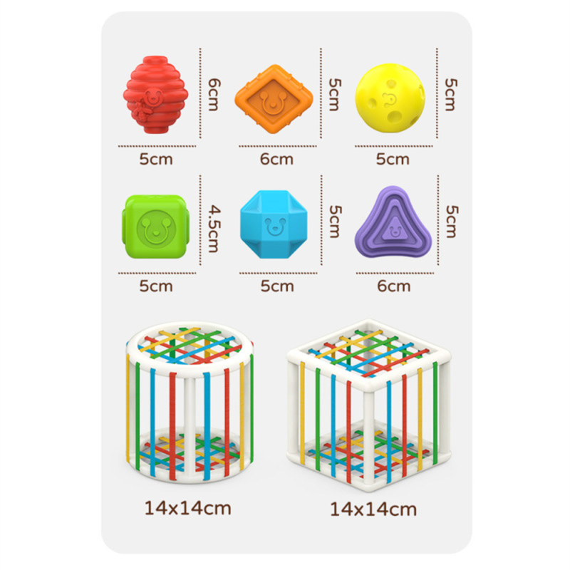 Baby Colorful Shape Blocks Sorting Game Montessori Learning Educational Toy (2 sets)