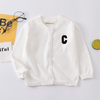 Kids Toddler Girls Boy Fashion Big-C Embroidered Cotton Cardigan Jacket