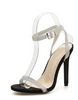 Plus Size Women Fashion Chain Transparent Sheer Strap High Heel Sandals