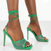 Women Fashion Square Toe Sexy Strappy Stiletto Sandals