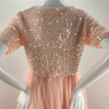 Woman Elegance V-Neck Sequin Mesh Maternity Clothing Dresses