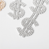 Creative Dollar Chain Design Full Rhinestone Dangle Earrings