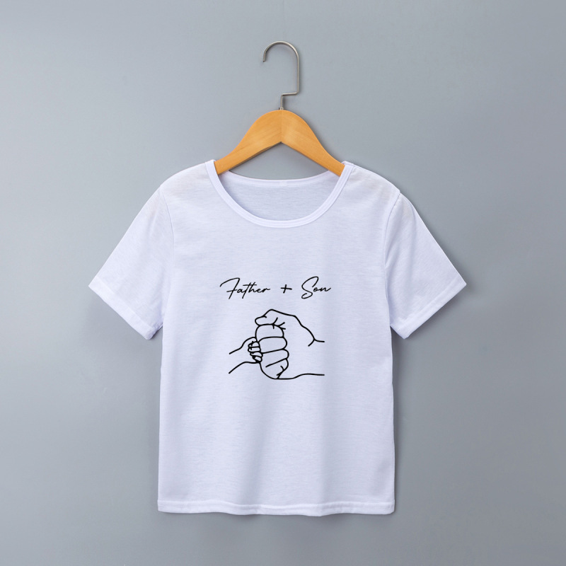 Kids Toddler Girls Boy Fashion Father+Son Crew Neck Short Sleeve High Five Graphic Top T-Shirt