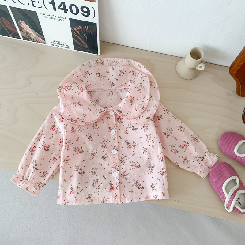 Toddlers Newborn Baby Fashion Girls Long Sleeve Flower Print Blouse