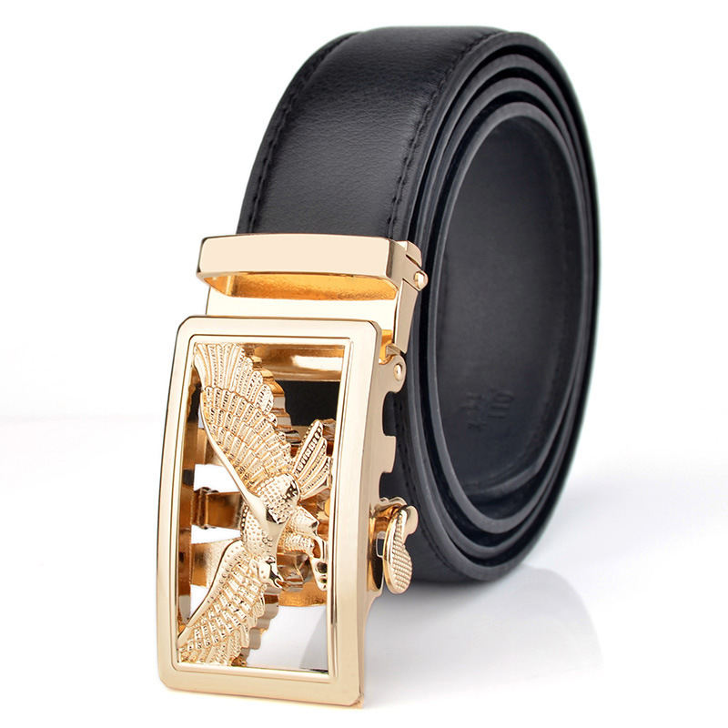 Men Fashion Eagle Pattern Automatic Buckle Belt