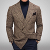 Men Print Lapel Long Sleeve Single Row Two Button Slim Suit