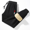 Men Casual Fleece Straight Leg Warm Pants