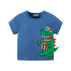 Kids Boys Cute Cartoon Dinosaur Round Neck Short-Sleeved T-Shirt