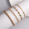 Fashion Colorful Gemstone Decor Bracelets Set