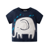 Kids Boys Cute Cartoon Animal Print Round Neck Short-Sleeved T-Shirt