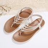 Plus Size Women Fashion Metal Braided Flip Sandals