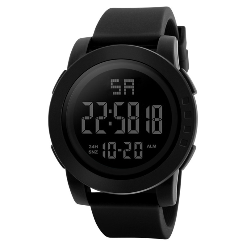 Men Fashion Simple Black Screen Multi-Sport Electronic Watch