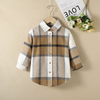 Children Kids Toddlers Girls Boys Plaid Print Long Sleeves Shirts