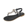 Women Fashion Thong Bohemian Rhinestone Beach Flat Sandals