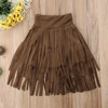 Kids Toddler Girls Fashion Solid Fringe Skirt