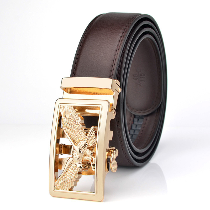 Men Fashion Eagle Pattern Automatic Buckle Belt