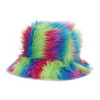 Women Fall/Winter Fashion Gradient Rainbow Plush Bucket Hat