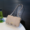 Women Fashion Retro Solid Color Simple Biscuit Shape Shoulder Bag