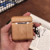 Simple Solid Wood With Hook Airpods Earphone Case