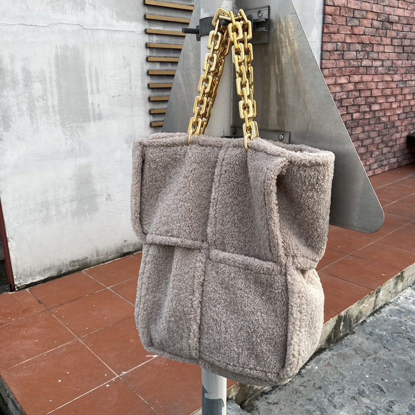 All-match Woolen Woven Single Shoulder Bag