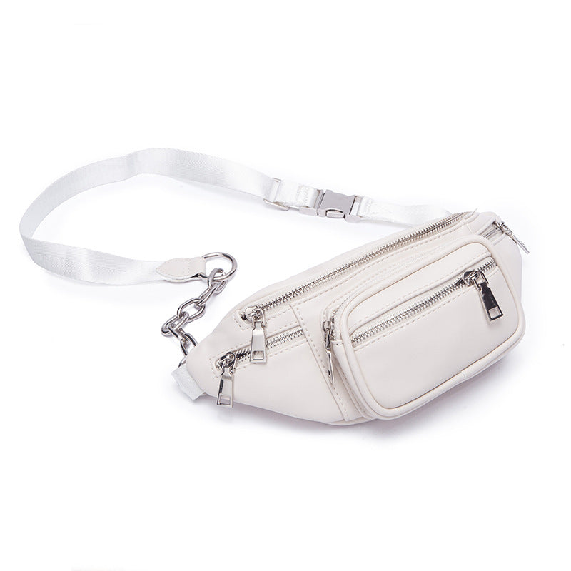Men And Women Diagonal Fashion Trendy Ins Wild Chain Casual Waist Bag