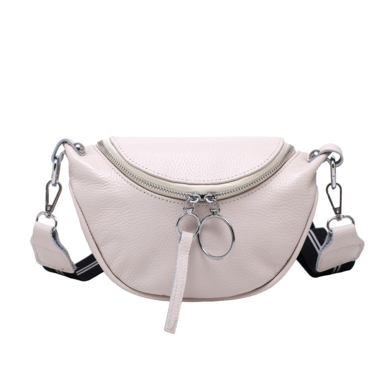 Atmospheric Litchi Pattern Solid Color Shoulder Bag Messenger Bag