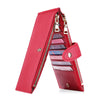 Ladies Multifunctional Card Holder Anti-theft Brush Two-way Folding PU Cross Pattern With Zipper