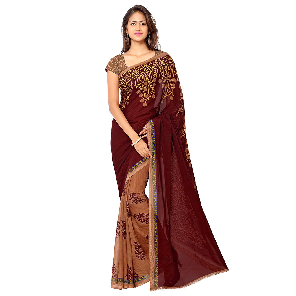 PACK OF 2 - Women's Bhagalpuri Georgette Saree Indian Traditional Saree Wedding Dress Handmade Famous Actress Style Party Wear Free Size  Ethenic Wear Clothes For Women