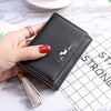 Three Fold Short Lady's Small Tassel Wallet Bag