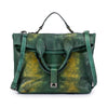 Fashion Retro Style Female Big Bag Oblique Cross Handbag Pure Color First Layer Cowhide Briefcase Bag