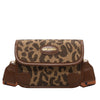 Letter Wide Shoulder Strap Leopard Print Fashion Small Square Bag