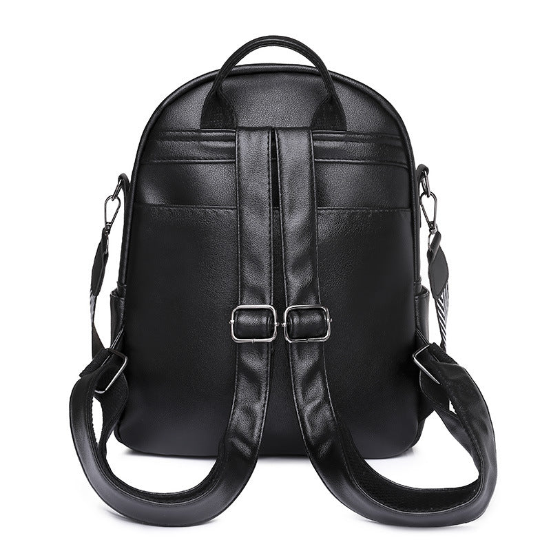 Soft Leather British Check Versatile Travel Backpack