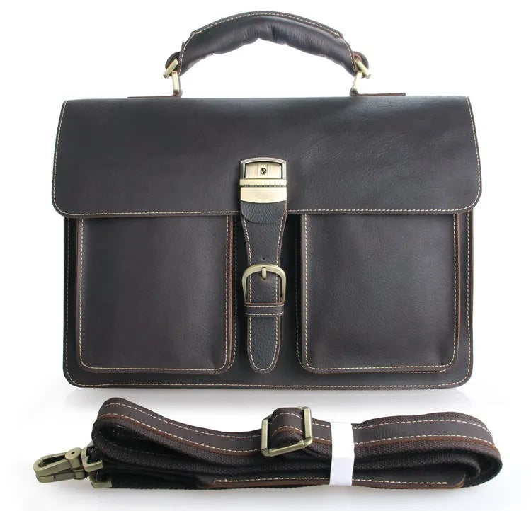 Leather Handbag Vintage Crazy Horse Leather Men's Briefcase