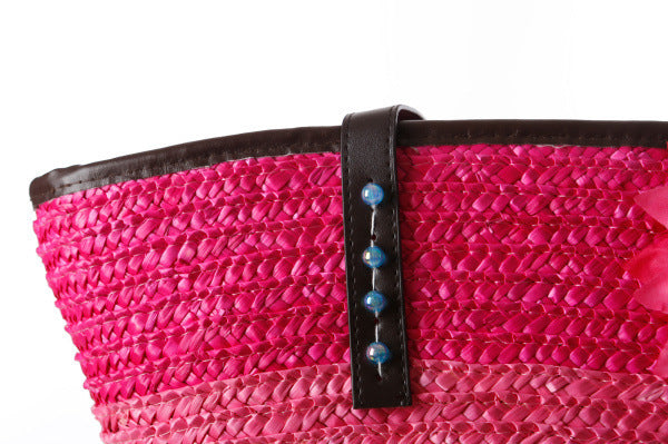 Korean Straw Plaited Son And Mother Beach Shoulder Bag