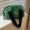 Fashionable Plush Cross Body Bag A Single Shoulder Bucket