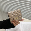 Fashionable Rhombus Embroidered PU Leather Clutch Bag