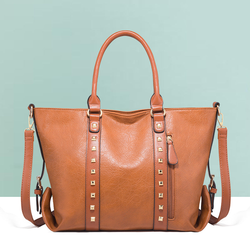 Large-capacity Leather Shoulder Bag For Ladies