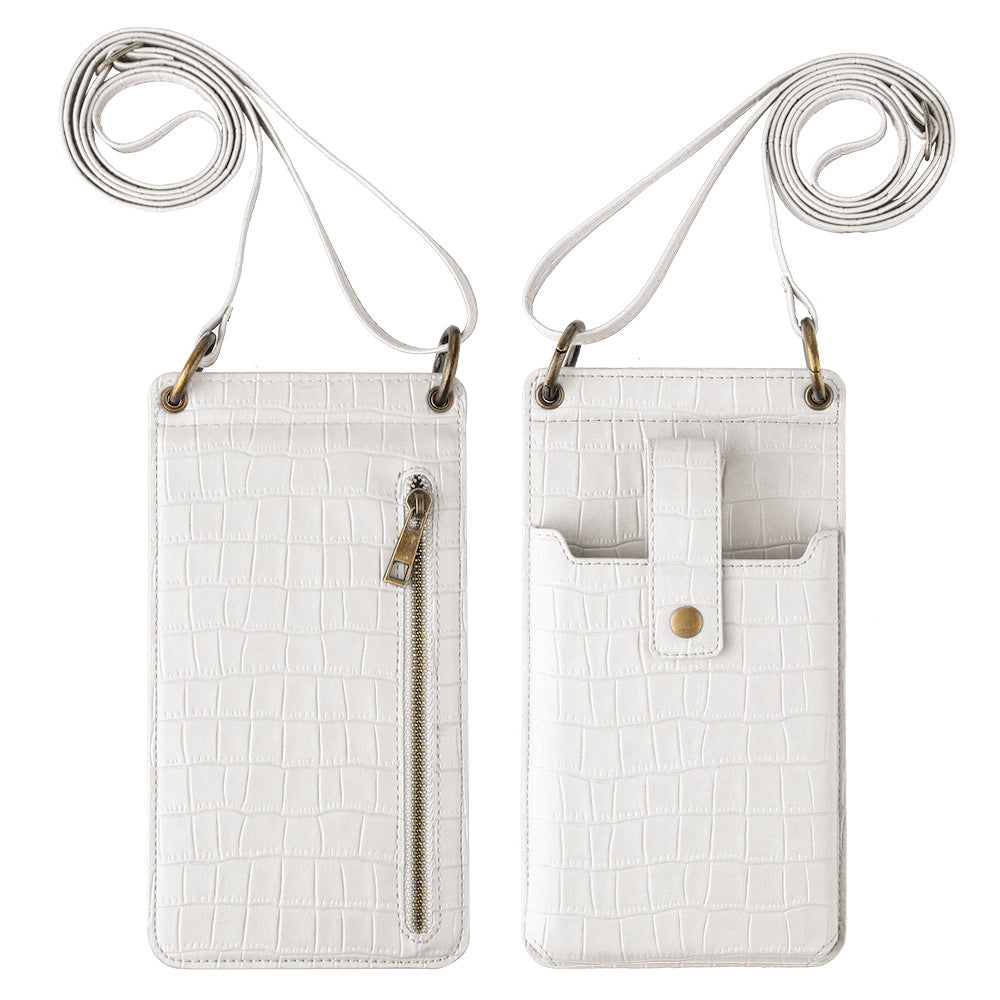 Multi-function Crossbody Bag For Mobile Phone Crocodile Pattern Wallet Card Holder