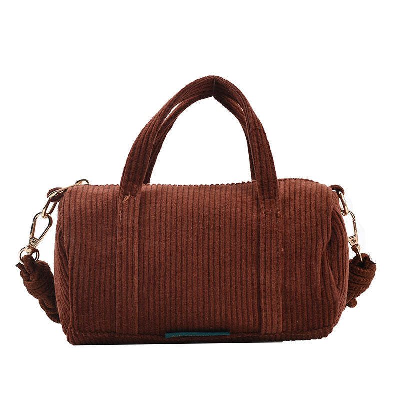 Drum Bag Corduroy Handbag Fashion Street