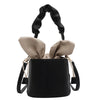 Cute Rabbit Ears Girl Heart Tie Bucket Pleated Handbag