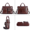 Men's Genuine Leather Briefcase Top Layer Cowhide Messenger Bag