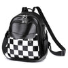 Soft Leather British Check Versatile Travel Backpack