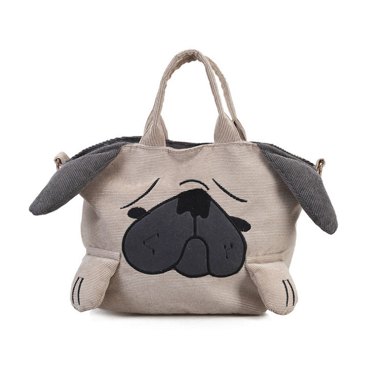 Cute Personality Corduroy Cute Haleather Dog Shoulder Crossbody Animal Women's Bag