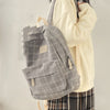 Simple Plaid Large-capacity Schoolgirl Backpack