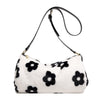 Ladies Winter New Plush Flower Check Bucket Bag