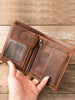 Layer Leather Short Clutch Bag