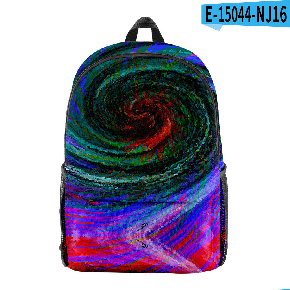 Personality Elements Tie-dye Peripheral Digital Color Backpack